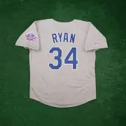 Nolan Ryan 1993 Texas Rangers Cooperstown Men's Grey Road Jersey w/ Patch