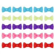 100 Pcs Mini Ribbon Bow 0.8" Mini Fabric Ribbon Flower Bows, 5 Colors