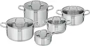 Tefal E492SA25 Virtuoso Stainless Steel Induction Uncoated Cookware Set (5 Piece Set)