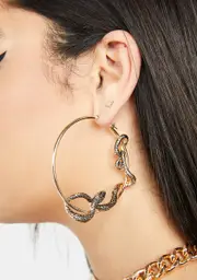 Won Me Over Snake Hoop Earrings