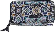 [Vera Bradley] RFID Accordion Wallet Wristlet in Cotton, Lisbon Medallion Cool, Multi