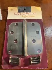 Baldwin Brass Door Hinge Antique Brass Finish New In Package 4” Long And 4” Wide