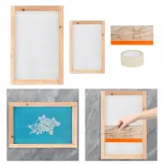 4x Silk-screen Printing Kit Screen Printing Toolkit Reusable W/ 2 Frame DIY