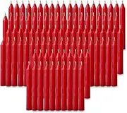 NORDICO Candlelights 100 pcs Bulk Red Candles for Christmas Tree - Angel Chime Decorations - Christmas Pyramids Carousel - 4 inch X 1/2 inch Diameter - 1.5 Hour Burn Time.Unscented