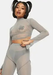 [Dolls Kill] Quelia Mesh Crop Top