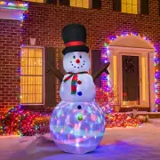 8 FT Inflatable Christmas Snowman, Rotating Led Lights Xmas Holiday Blow Up S...