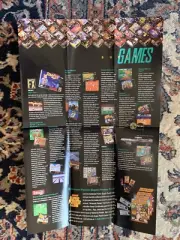 5 Original Vintage 1991 Super Nintendo System SNES Classic Posters/Foldouts RARE