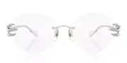 Anna-Karin Karlsson CLAW OPTICAL - PANTO White Gold Men's Glasses Silver Size 54 - Private Health Rebate - Blue Light Block Available