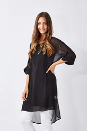 Overlay Chiffon Dress--COR-ACHD17846