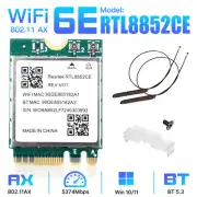 RTL8852CE WiFi 6E M.2 2230 Tri-Band 5374Mbps BT 5.3 WiFi Card Internal Antennas
