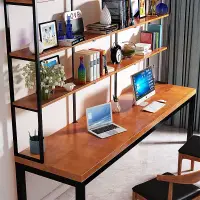 在飛比找蝦皮購物優惠-實木書桌 書櫃 組合書架 北歐卧室寫字台 雙人長桌 簡約家用