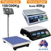 40/150/300kg Electronic Digital Scales Platform Kitchen Postal Shop Scale w/ LCD