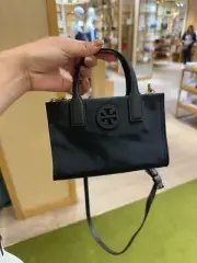 NWT Tory Burch Ella Nylon Mini Tote Crossbody Bag 146437 In Black