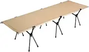 SHUQICAINA Folding Camping Beds for Adults, Heavy Duty Camp Bed, Lightweight Camping Beds with Storage Bag, Portable Sleeping Cot Supports 265lbs for Outdoor Travel Office Festival (Color : Beige)