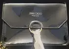 Jimmy Choo Clutch Purse Gold Chain & Logo Tassel Crossbody Shoulder Evening Bag