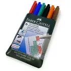 Faber-Castell 1526 Non-Permanent OHP Marker Pens - Medium - Wallet of 6 Colours