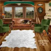 White Shag Rug - Shaggy Faux Fur - Random Shape Polar Bear - Sheepskin Throw