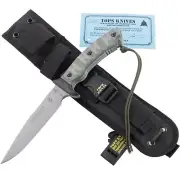 TOPS Black Micarta Apache Falcon 12" Fixed Blade Knife Tread Grip & Sheath