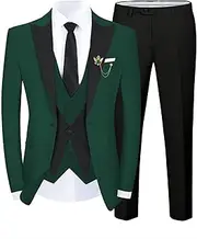 [SPTALLFITJSV] Tuxedo Men Suit Slim Fit 3 Piece Men Suits for Wedding Prom Groom Fashion One Button Blazer Vest Pants Set