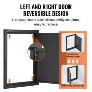 Outdoor Kitchen Access Door, 0.41x0.57 m, Matte Black, Cold Plate Flush Mount