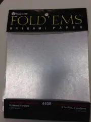 Yasutomo Fold'Ems Silver Metallic Asst.- 4408 - 5-7/8" square 5 sheets - NEW