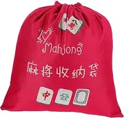 Mahjong Storage Bag Unique Mahjong Organizer Drawstring Mahjong Pouch Portable Storage Bags Mahjong Fabric Mahjong Holders Portable Mahjong Storage Pouch Rosy Canvas