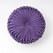 Xiao Hua Throw Pillows Velvet Pleated Round Pumpkin Couch Cushion Floor Filled Cushion for Home Sofa Chair Bed Car Decor （Violet