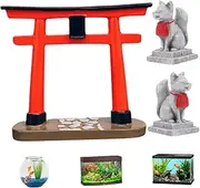Japanese Decor, Japanese Decor, Resin Simulation Torii Gate and Fox Statue, Mini Zen Garden Accessories for Bonsai, Sand Table, Garden, Aquarium, Fish Tank