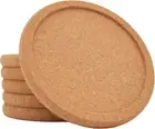 Cork Coasters for Drinks Absorbent - 6 Pcs 4 Inch Cork Coasters with Lip Heat