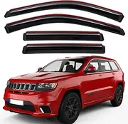 Lightronic WV194252 in-Channel Side Window Visor Deflector Rain Guard, Dark Smoke, 4-Pieces Set, Fits 2011-2021 Jeep Grand Cherokee