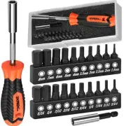 20-Piece Metric & SAE Hex Bit Set with Magnetic 1/4" Screwdriver Bit Driver, ...