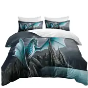 Fantasy Art Cameron Ice Blue Dragon Quilt Cover