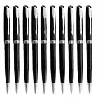 10 Pcs Parker Sonnet Ballpoint Pen Bright Black Silver Clip 0.7mm M Ink Refills
