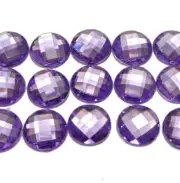 100 Purple Acrylic Flatback Rhinestone Faceted Round Gems 12mm No Hole