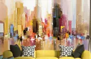 City View Oil Painting Style Removable Wall Mural
