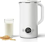 Soy Milk Maker - Automatic 600mL Plant-Based Milk Machine for Almond, Oat, Rice Paste - Fruit Juicer, Boil Water, Self-Clean & Reservation - AU Plug, White