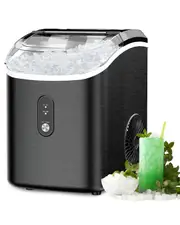 YOPOWER Nugget Ice Maker Countertop, Portable Ice Maker for Soft & Chewable Nugget Pellet Ice, 15kg/Day, Self-Cleaning, for Home Office Bar Party