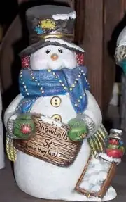 Ceramic Bisque ~Ready to Paint ~Snowman Snowball Salesman