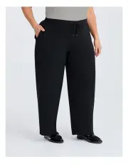 [Taking Shape] Petite Drape Deanna Wide Leg Pant in Black