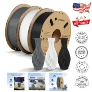 3KG PLA Filament Bundle 1.75mm - Black, Gray & White for Superior 3D Printing