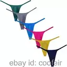 Men Liquid Stretchy Micro Thong Underwear Glossy Slim Tangas Mini Cut G Strings