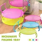 Microwave Tray Rack 4 in 1 Tray Stand Rack Splatter Guard-Carry Tray Stack Shelf