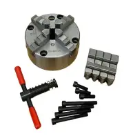 100MM 4 JAW SELF CENTERING LATHE CHUCK INT/EXT JAWS CHUCK KEY DIN 6350 RDGTOOLS