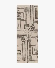 75' x 215' | Machine Washable Runner Rug | Kid & Pet Friendly | Indoor Rug | Kassena Black & Ivory Flatwoven Rug by Malene Barnett | Ruggable
