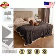 Reversible Waterproof Sherpa Fleece Blanket for Large Dogs - 90"x80" Size