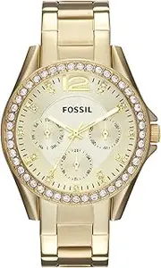 [FOSSIL] Riley Women's Watch with Crystal Accents and Stainless Steel Bracelet Band