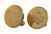 Vintage Coca Cola tokens cufflinks alan k. thau set in brass