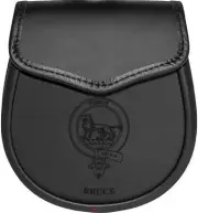 Bruce Leather Day Sporran Scottish Clan Crest