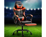 Artiss Gaming Chair Ergonomic Office Chairs Executive Computer Footrest Seat Orange
