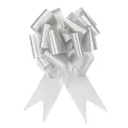 10pcs 5 Inch Large Pull Bow Big Gift Wrapping Ribbon Silver for Christmas Bow